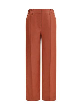 Brunello Cucinelli Red Relaxed Flat Front Pants
