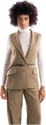 Marella Mll Adorni Mouwloze Jas - Dames - Bodywarmers - Beige - S - Wol - Jassen