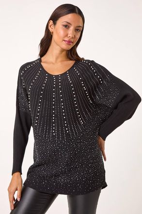 Roman Sparkly Diamante Sunray Top