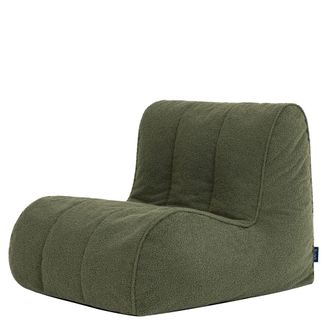 Icon Brand Puf sill&oacute;n tipo butaca, sill&oacute;n de suelo de tejido boucl&eacute;, verde oliva