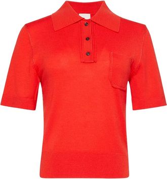 Calvin Klein button chest-pocket polo top - Red