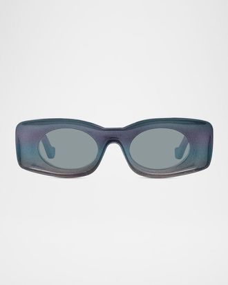 Loewe Men & apos;s Holographic Thin Geometric Sunglasses