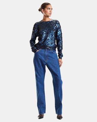 Cynthia Rowley Sequin Crewneck Sweater