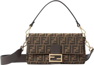 Fendi Brown Logo Medium Shoulder Bag