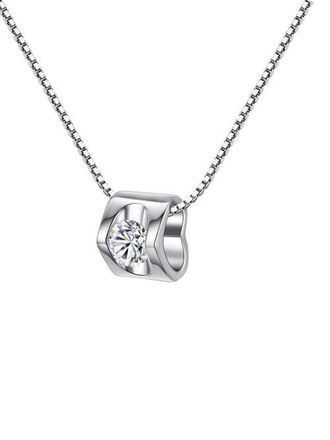 Hollywood Sensation White Gold Cubic Zirconia Heart Pendant Necklace in Silver at Nordstrom