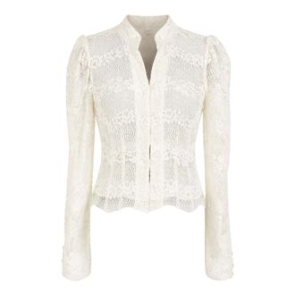 Twinset Shirts, female, White, Size: S Macram&eacute; Lace Jacket