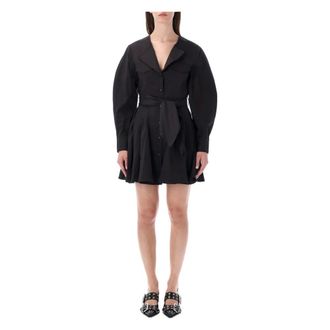 Ganni Short Dresses, female, Black, Size: XS Mini Shirt Dress
