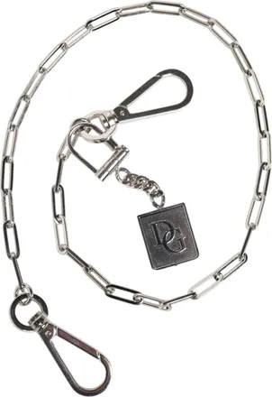 Dolce & Gabbana Logo Charm Chain Belt Buckle - Silver