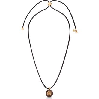 Ettika Circle Stone Cord Pendant Necklace in Smokey Quartz at Nordstrom
