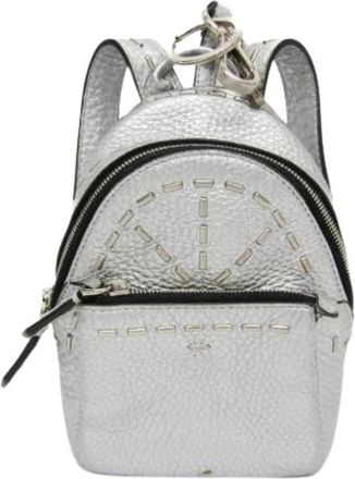 Fendi Pre-owned Pouch With key ring 7Ar 471 - Dames - Vintage Rugzakken - Grijs - ONE Size - Leer - Vintage