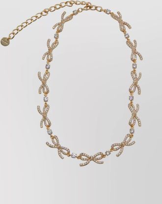 Self Portrait crystal bow necklace adjustable length
