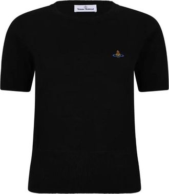 Vivienne Westwood Orb Logo T-Shirt - Dames - T-shirts - Zwart - S - Katoen - Tops