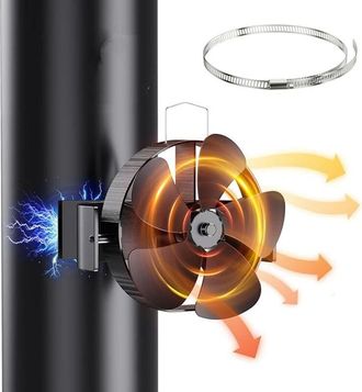 OEM Ventiladores De 5 Aspas Para Estufa De Le&ntilde;a, Soporte Para Ventilador De Estufa De Le&ntilde;a, Rotaci&oacute;n Magn&eacute;tica De 180&deg;, Ventiladores Para Chimenea De Le&ntilde;a