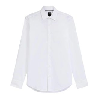 HUGO BOSS Shirts - Heren - Zakelijke Overhemden - Wit - 3XL - Katoen - Overhemden