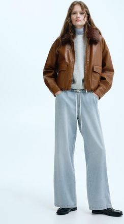 H&M Denim Drawstring Trousers in Pale Denim Blue at Nordstrom, Size Xx-Large
