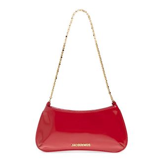 Jacquemus Shoulder Bags, female, Red, Size: ONE SIZE Small Bisou Chaine