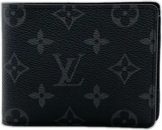Louis Vuitton Black Gray Coated Canvas Leather Wallet (Bi-Fold) (Pre-Owned)