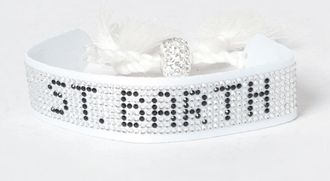 MC2 Saint Barth Bracciale da bambino con logo di strass e nappe