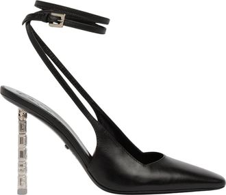 GCDS Leather Logo Chain Slingback - Dames - Pumps - Zwart - 36 EU - Leer - Schoenen