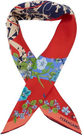 Ferragamo Womens Scarf, Red Silk Scarfs