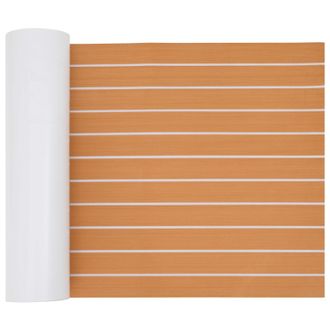 vidaXL Alfombra Para Barcos Rayado Marr&oacute;n Y Blanco 240 X 60 Cm Eva Vidaxl