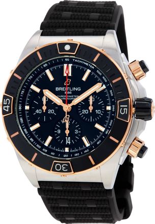 Breitling Super Chronomat Chronograph Automatic Chronometer Black Dial Mens Watch UB0136251B1S1