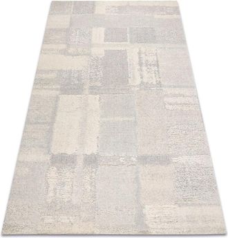 RugsX Flux 461.43.AE110 tappeto in lana osta - Geometrico, strutturale, loft crema / grigio beige 80x140 cm