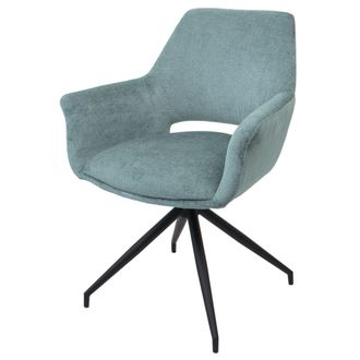 Hhg Hhg - Silla De Comedor 745, Silla De Cocina Silla Tapizada Con Reposabrazos, Posici&oacute;n Giratoria Autom&aacute;tica, Tela Met&aacute;lica Mvg, Gris-azul