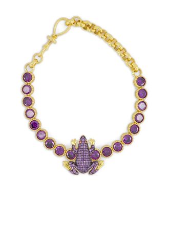 Begum Khan Frog tennis bracelet - women - Zirconia/24K Gold Plated Bronze - One Size