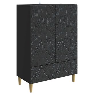 vidaXL Aparador Negro 66 X 34,5 X 95 Cm Madera De Ingenier&iacute;a Vidaxl