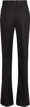 Bottega Veneta Womens Flared Wool Trousers Black