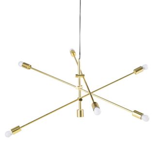 Maisons du monde L&aacute;mpara de techo con 3 brazos orientables de metal dorado