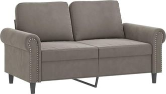 vidaXL Sof&aacute; De 2 Plazas De Terciopelo Gris Claro 120 Cm Vidaxl