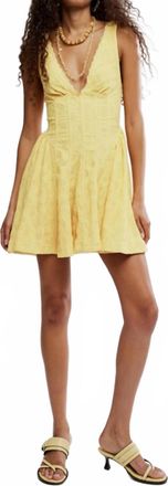 Free People Cant Help It Mini Dress In Golden Apricot Combo