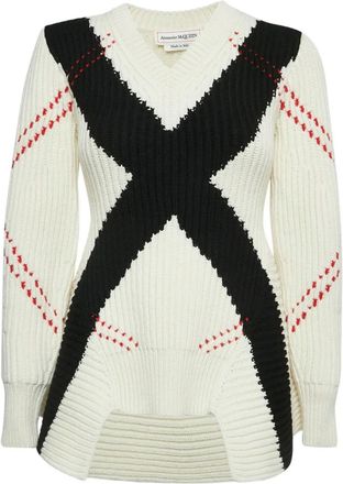 Alexander McQueen Maglione a coste - Bianco