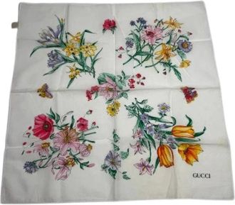 Gucci Pre-owned Stoffen Sjaal - unisex - Vintage Accessoires - Wit - ONE Size - Vintage