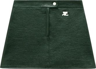 Courrèges Reedition button-fastening mini skirt - Green
