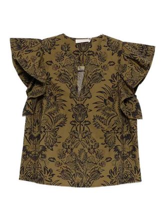 Ulla Johnson Severine Flutter Sleeve Top