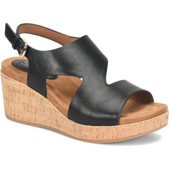 S&ouml;fft Kryss Wedge Sandal in Black at Nordstrom Rack, Size 6.5