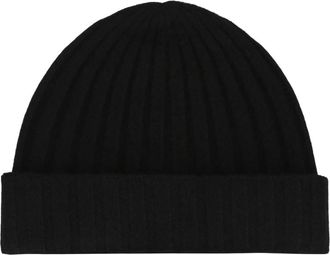 Toteme Cashmere Gebreide Muts - Dames - Hoeden - Zwart - ONE Size - Kasjmier - Accessoires