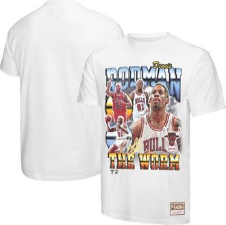 Mitchell & Ness Mens Mitchell & Ness Dennis Rodman White Chicago Bulls Hardwood Classics Commemorative Player Collage T-Shirt at Nordstrom, Size Xx-Large