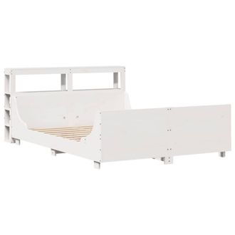 Berkfield Home Sleek Bed Frame without Mattress White 120x200 cm Solid Wood Pine | Size: Small Double