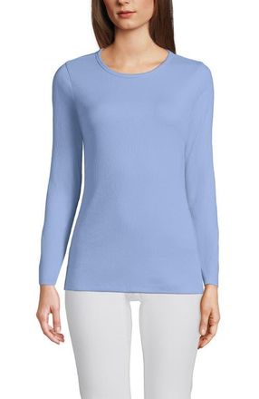 Lands End Cotton Rib T-shirt in Light Sea Blue at Nordstrom, Size X-Small P