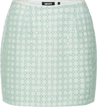 Rotate Beaded Mini Skirt - Dames - Korte rokken - Groen - S - Leer - Rokken