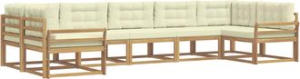 vidaXL Conjunto De Sof&aacute;s De Exterior 7 Uds. Blanco Y Crema Vidaxl