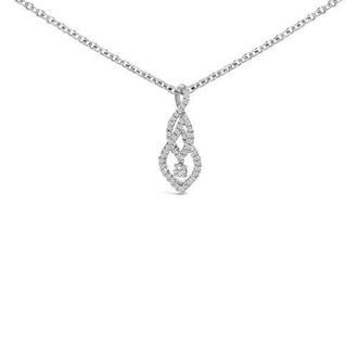 House of Brilliance Sterling Silver 1/3 Cttw Diamond Swirl Teardrop Pendant Necklace at Nordstrom