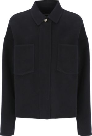 Fabiana Filippi Blue Classic Collar Wool Zip Jacket