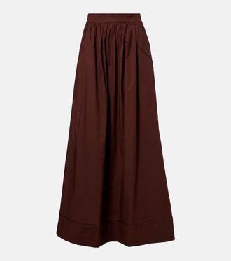 Adriana Degreas Pleated cotton maxi skirt