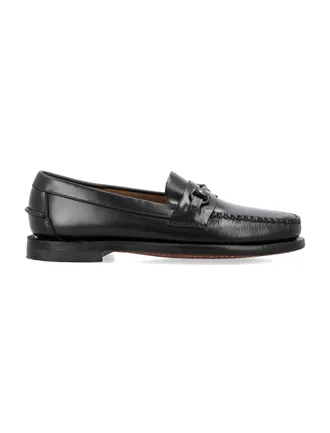 Sebago Black Classic Joe Hand-Stitched Leather Bit Loafer