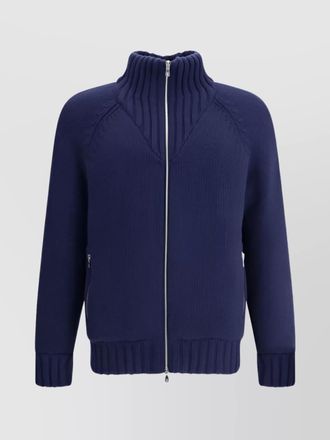 Brunello Cucinelli cashmere ribbed high collar quilted lightweight jacket